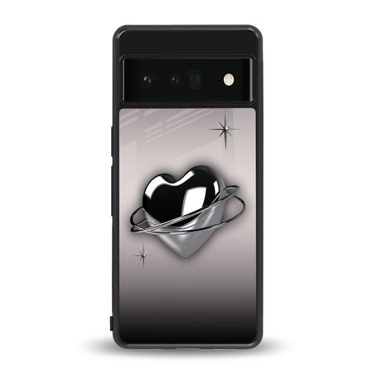Holo Heart back phone cover | glass case for google pixel 6 pro