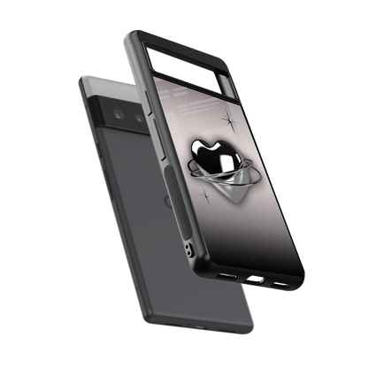 Holo Heart sleek google pixel 6 pro cover with tempered glass back and TPU edges