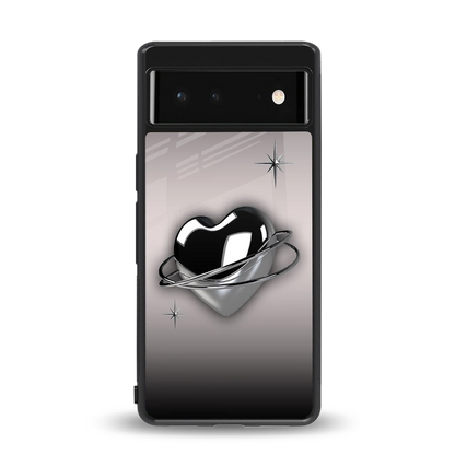 Holo Heart back phone cover | glass case for google pixel 6