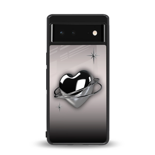 Holo Heart back phone cover | glass case for google pixel 6