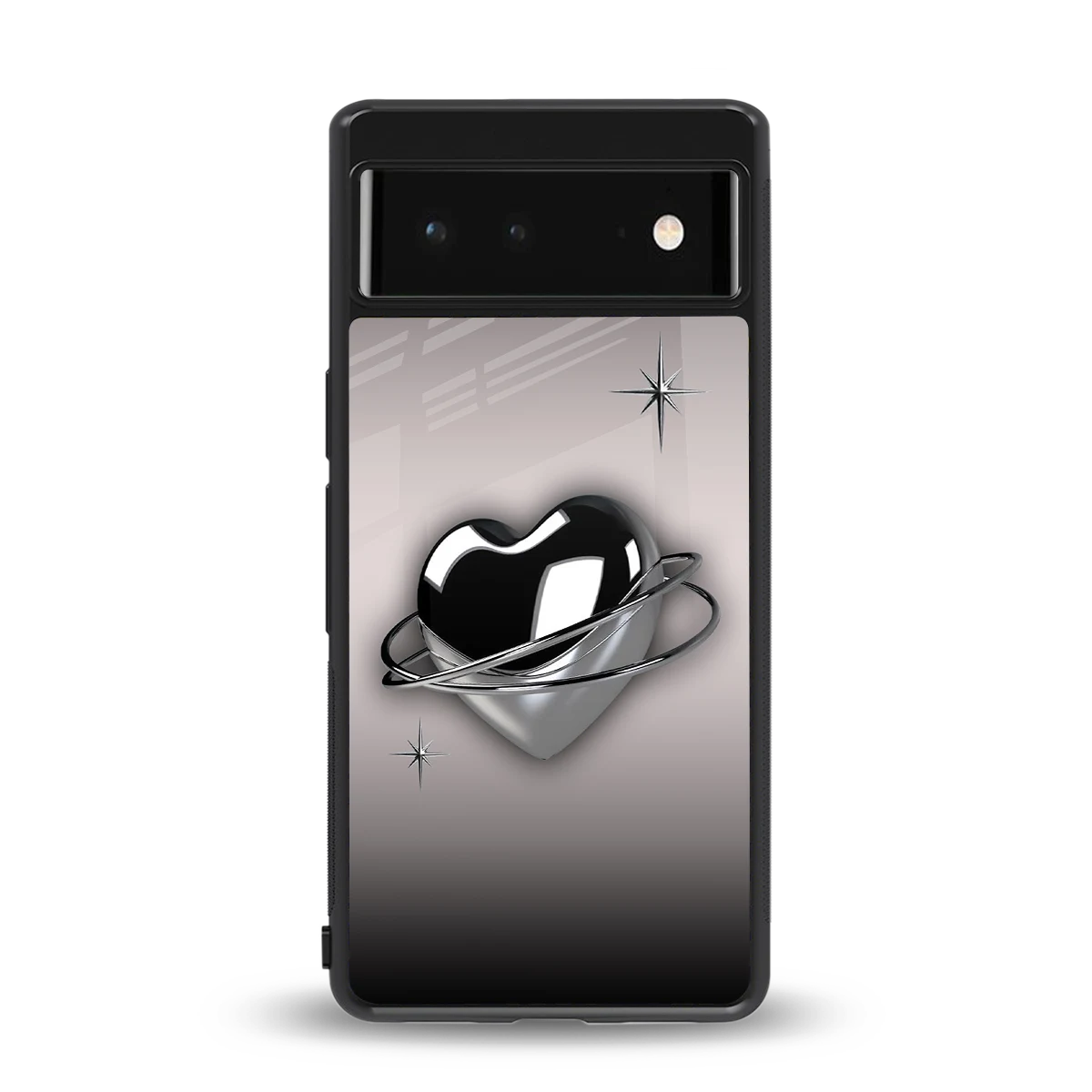 Holo Heart back phone cover | glass case for google pixel 6a