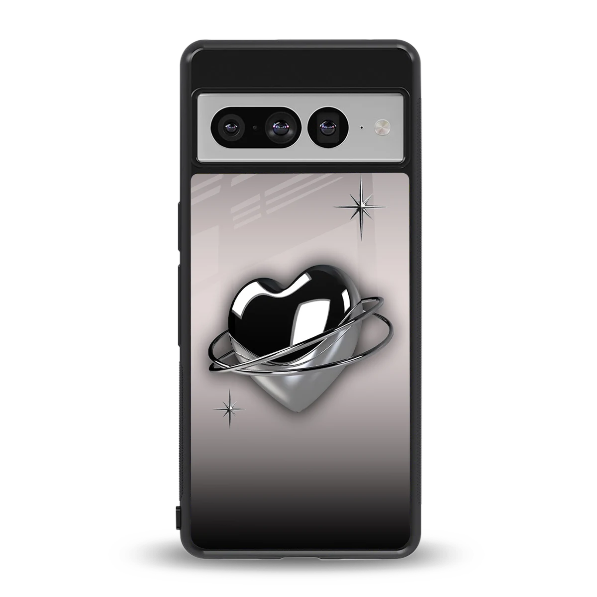 Holo Heart back phone cover | glass case for google pixel 7 pro