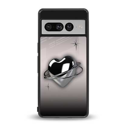 Holo Heart back phone cover | glass case for google pixel 7 pro