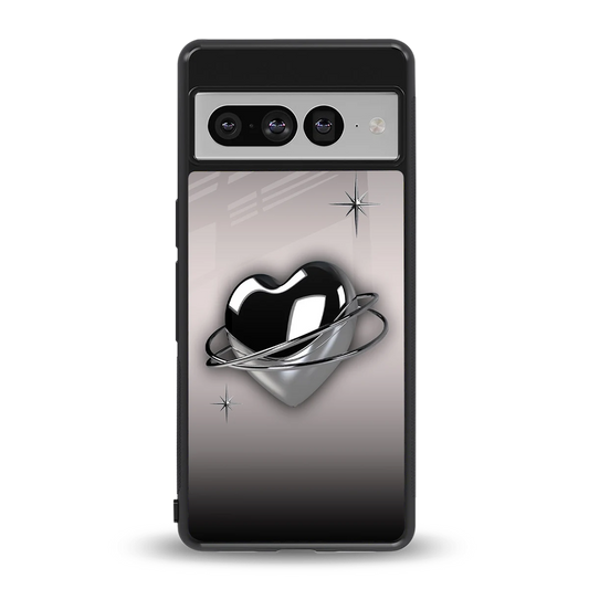 Holo Heart back phone cover | glass case for google pixel 7 pro