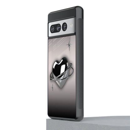 Holo Heart stylish phone case for google pixel 7 pro | glossy glass and slim fit