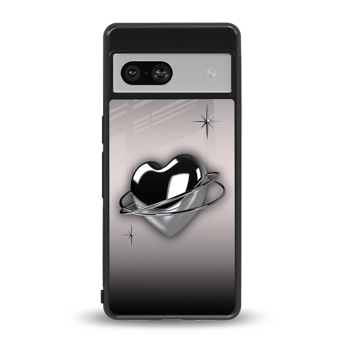 Holo Heart back phone cover | glass case for google pixel 7a