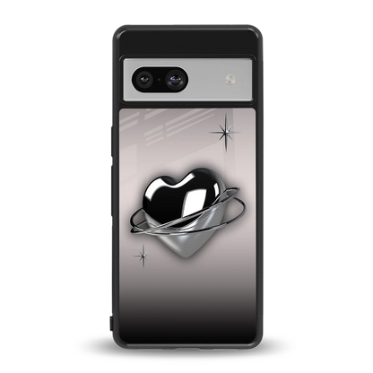 Holo Heart back phone cover | glass case for google pixel 7a