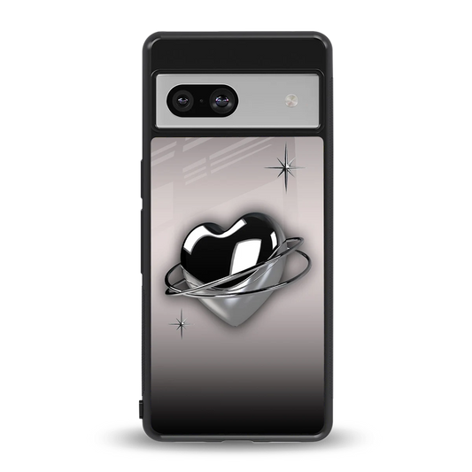 Holo Heart back phone cover | glass case for google pixel 7