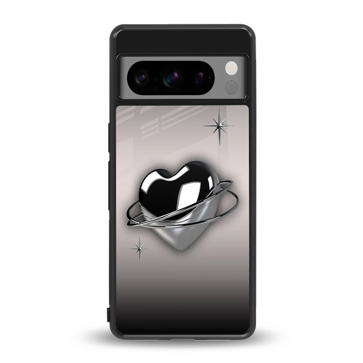 Holo Heart back phone cover | glass case for google pixel 8 pro