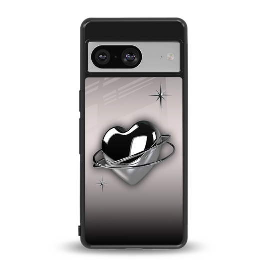 Holo Heart back phone cover | glass case for google pixel 8