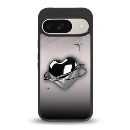 Holo Heart back phone cover | glass case for google pixel 9