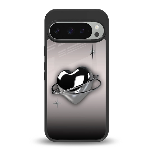 Holo Heart back phone cover | glass case for google pixel 9 pro