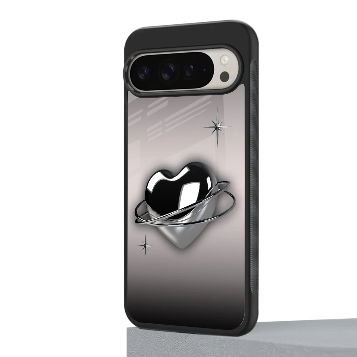 Holo Heart google pixel 9 pro mobile cover | shockproof glass phone case