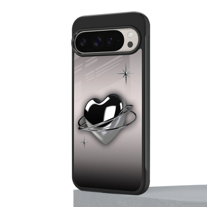 Holo Heart google pixel 9 pro mobile cover | shockproof glass phone case