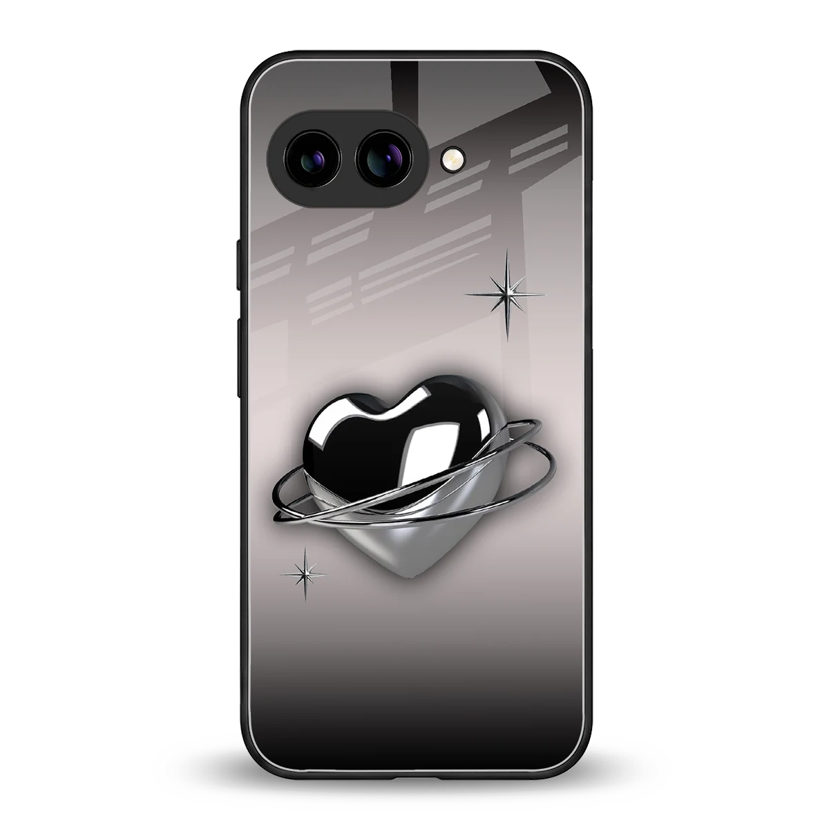 Holo Heart back phone cover | glass case for google pixel 10a