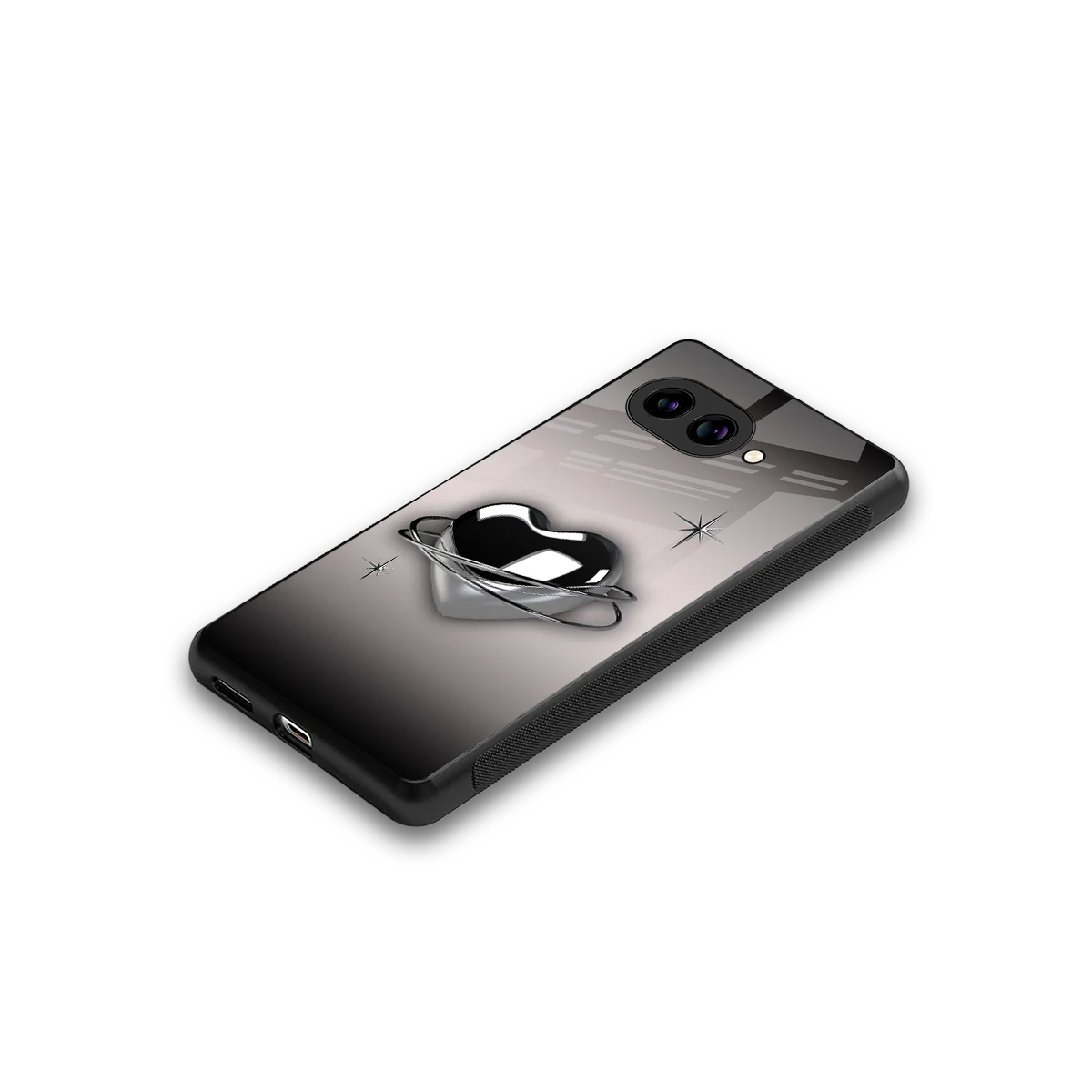 Holo Heart stylish phone case for google pixel 10a | glossy glass and slim fit