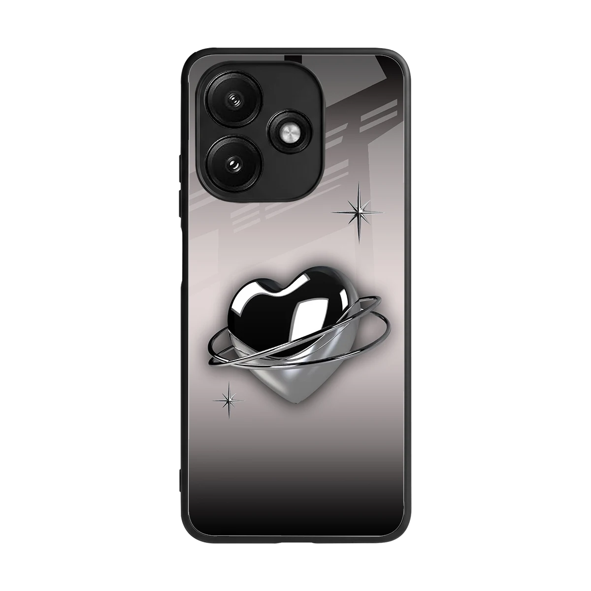 Holo Heart back phone cover | glass case for redmi 12 5g