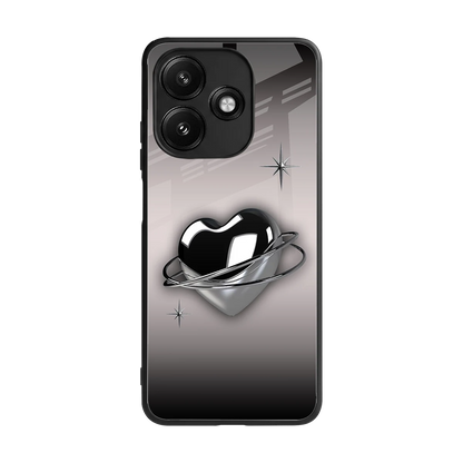 Holo Heart back phone cover | glass case for redmi 12 5g