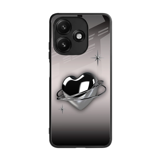 Holo Heart back phone cover | glass case for redmi 12 5g