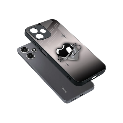 Holo Heart sleek redmi 12 5g cover with tempered glass back and TPU edges