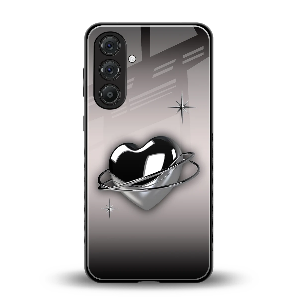 Holo Heart back phone cover | glass case for samsung galaxy a55 5g