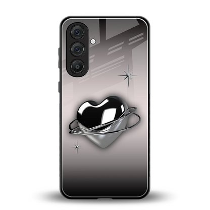 Holo Heart back phone cover | glass case for samsung galaxy a55 5g
