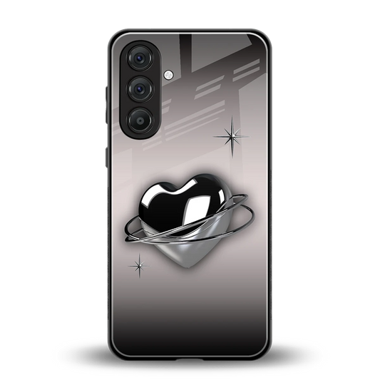 Holo Heart back phone cover | glass case for samsung galaxy m36 5g