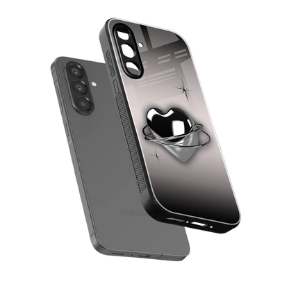 Holo Heart sleek samsung galaxy a17 5g cover with tempered glass back and TPU edges