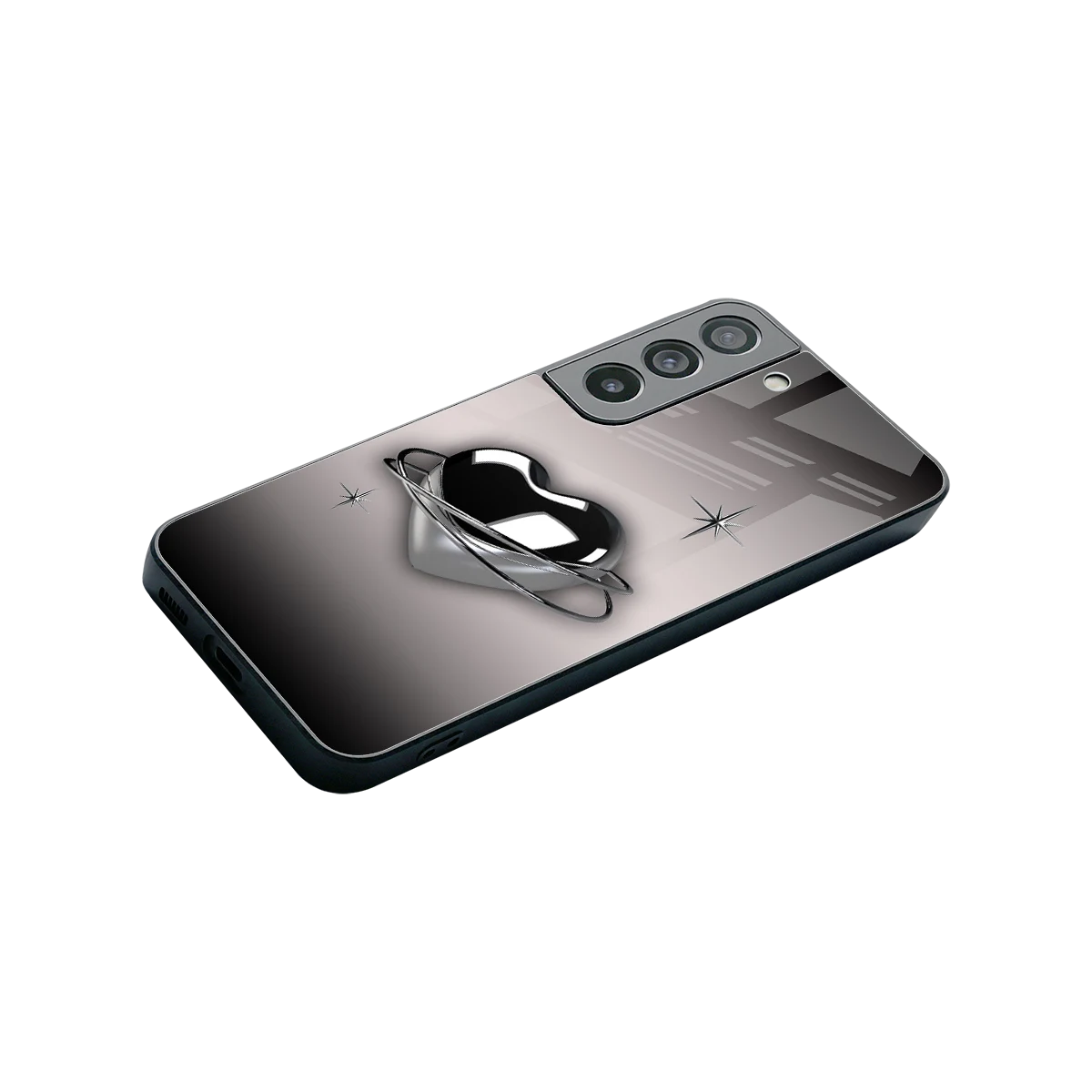 Holo Heart stylish phone case for samsung galaxy s22 | glossy glass and slim fit