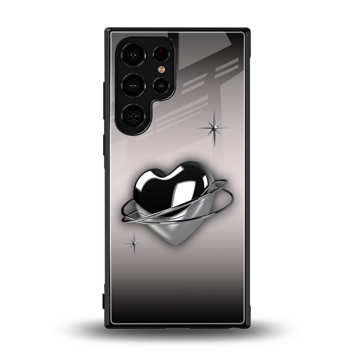 Holo Heart back phone cover | glass case for samsung galaxy s23 ultra