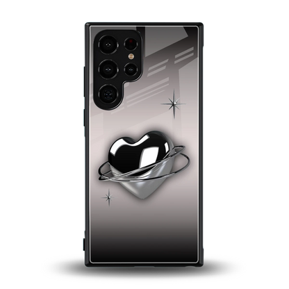 Holo Heart back phone cover | glass case for samsung galaxy s24 ultra