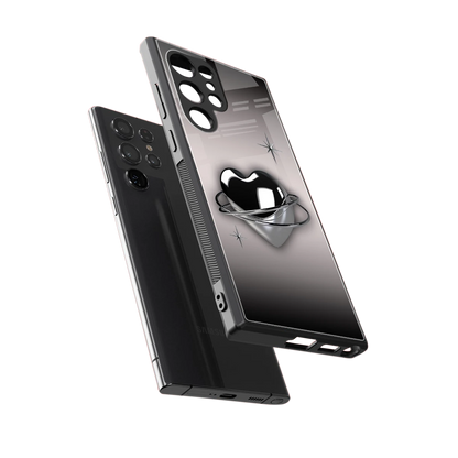 Holo Heart sleek samsung galaxy s23 ultra cover with tempered glass back and TPU edges