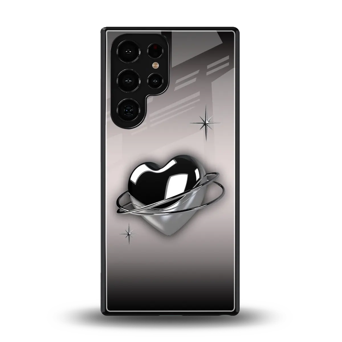Holo Heart back phone cover | glass case for samsung galaxy s25 ultra