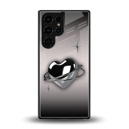 Holo Heart back phone cover | glass case for samsung galaxy s25 ultra