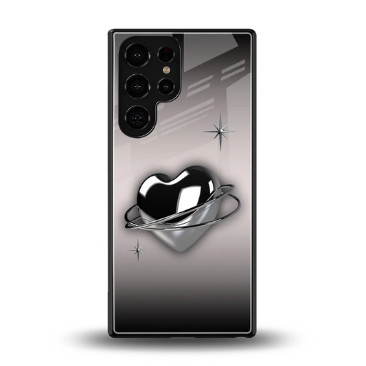 Holo Heart back phone cover | glass case for samsung galaxy s25 ultra