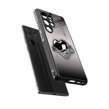 Holo Heart sleek samsung galaxy s25 ultra cover with tempered glass back and TPU edges