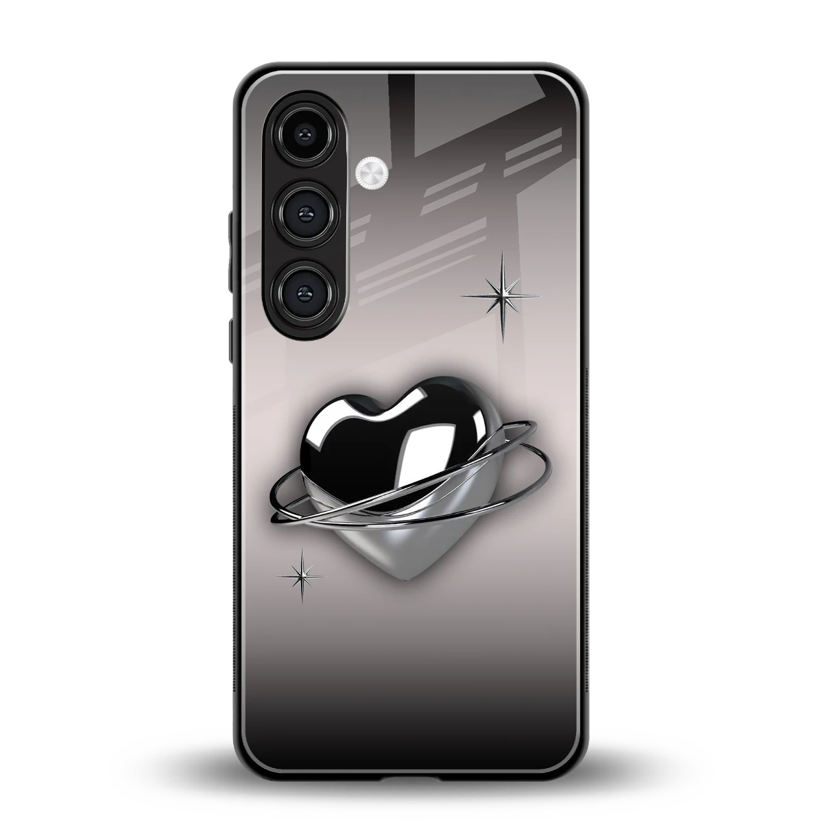 Holo Heart back phone cover | glass case for samsung galaxy s24