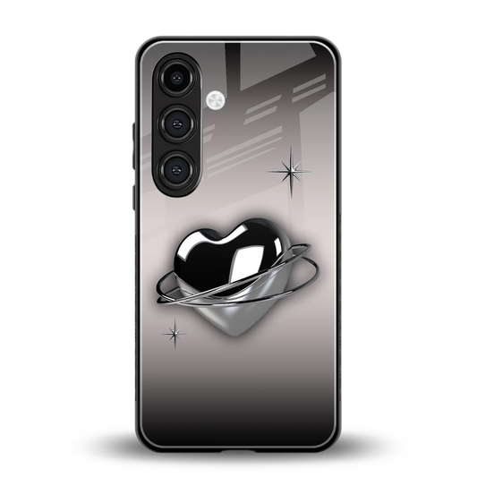 Holo Heart back phone cover | glass case for samsung galaxy s24
