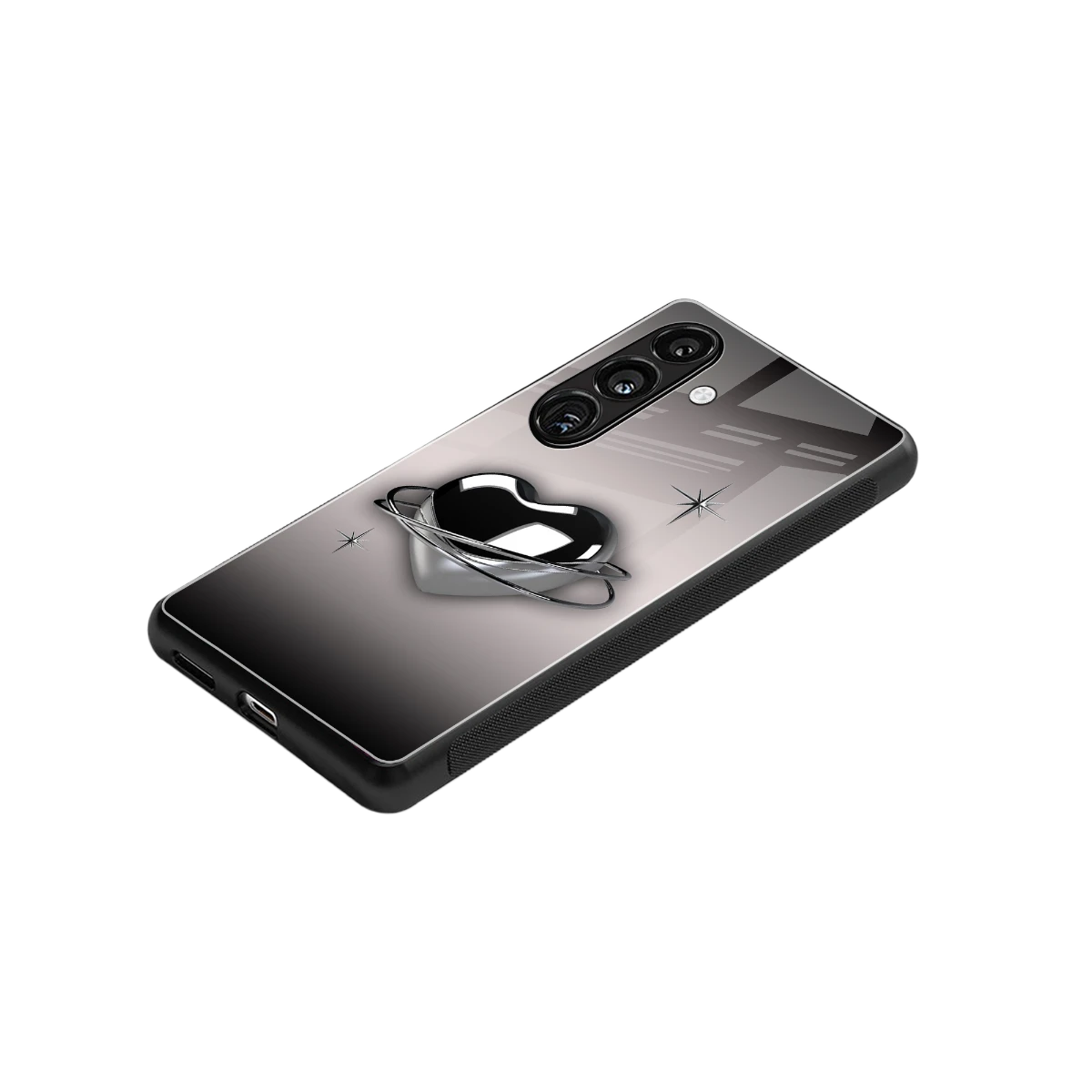 Holo Heart stylish phone case for samsung galaxy s23 plus | glossy glass and slim fit