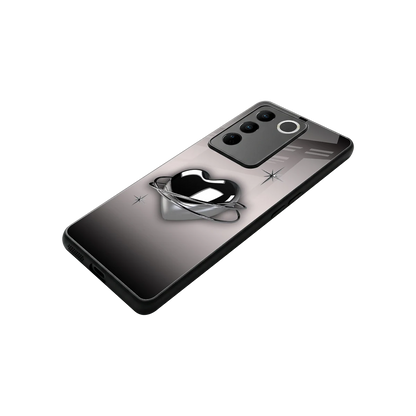 Holo Heart stylish phone case for vivo v27 5g | glossy glass and slim fit