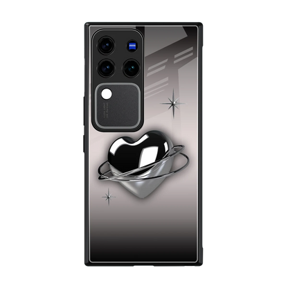 Holo Heart back phone cover | glass case forvivo v30 pro