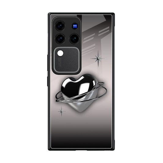 Holo Heart back phone cover | glass case forvivo v30 pro