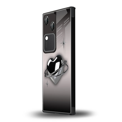 Holo Heart vivo v30 mobile cover | shockproof glass phone case