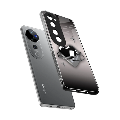 Holo Heart sleek vivo v40 pro cover with tempered glass back and TPU edges