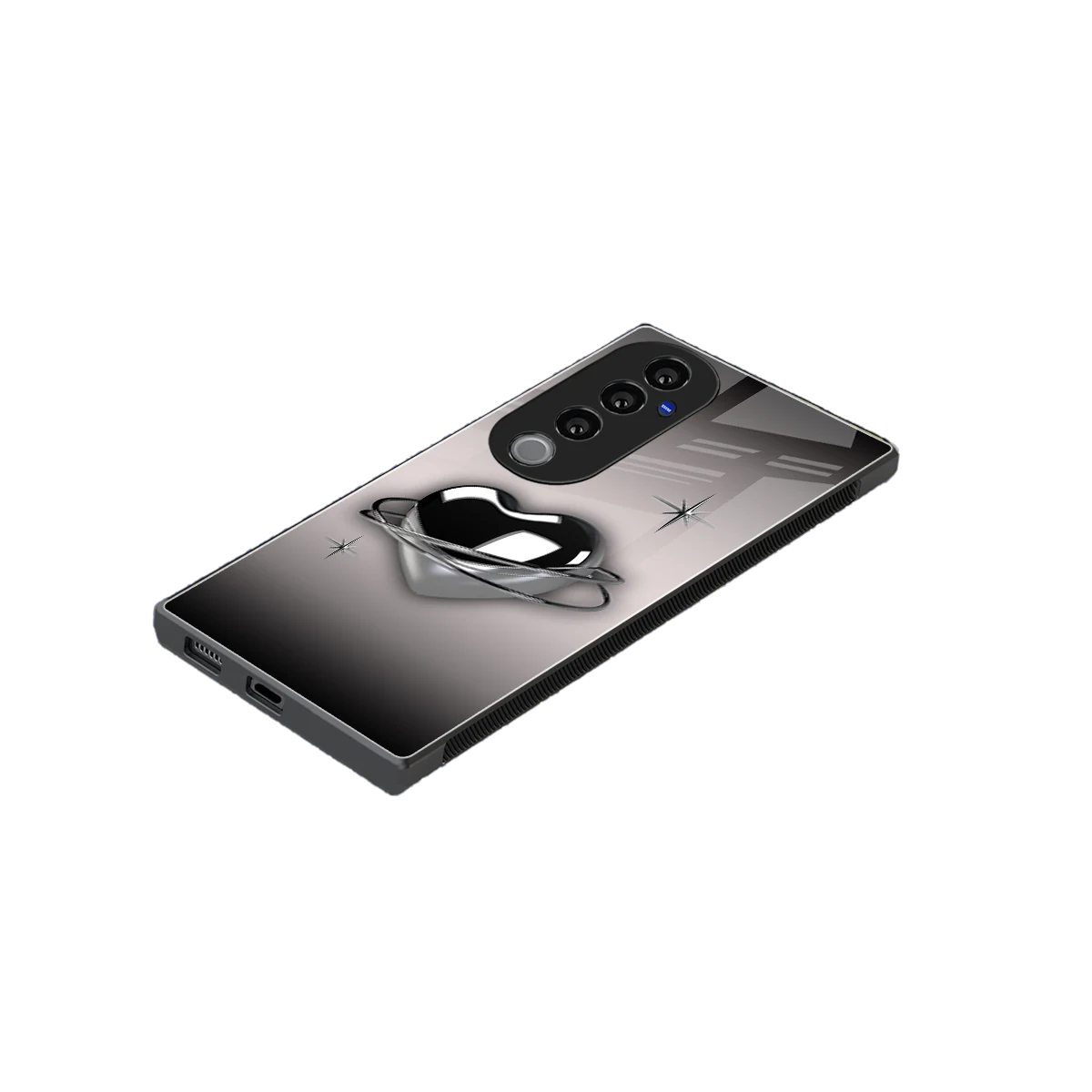 Holo Heart stylish phone case for vivo v40 pro | glossy glass and slim fit