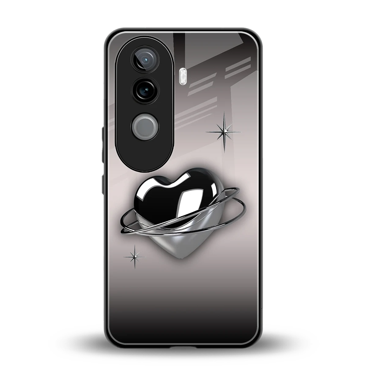 Holo Heart back phone cover | glass case for vivo v40e