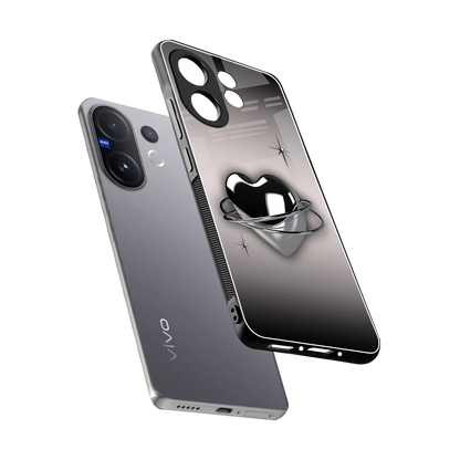 Holo Heart sleek vivo v60 cover with tempered glass back and TPU edges