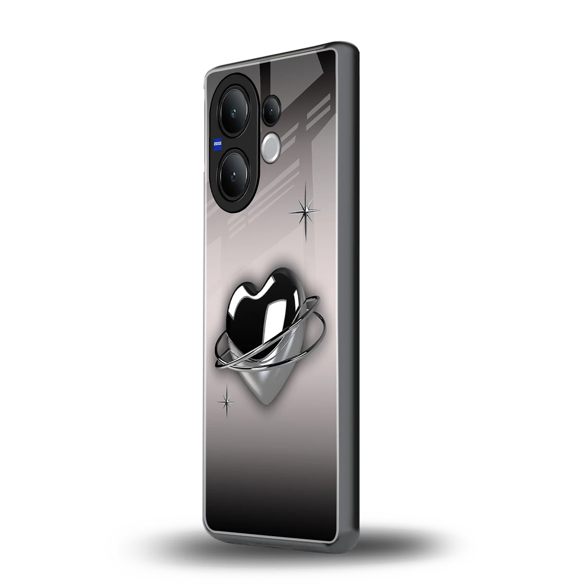 Holo Heart vivo v60 mobile cover | shockproof glass phone case
