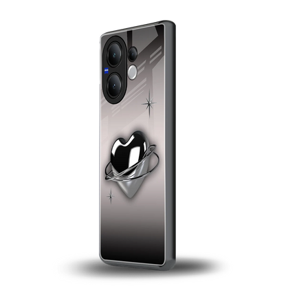 Holo Heart vivo v60 mobile cover | shockproof glass phone case