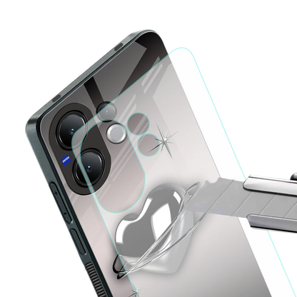 Holo Heart stylish phone case for vivo v60 | glossy glass and slim fit